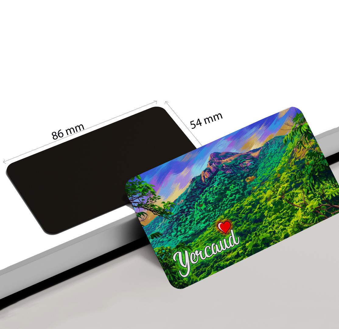 dhcrafts Rectangular Fridge Magnet Multicolor Tamil Nadu Yercaud Design Pack of 1 (8.6cm x 5.4cm)